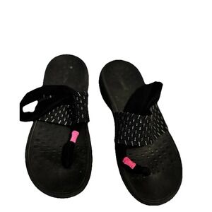 Vionic Women's Size 9‎ Serene Tia Black Sling Back Sandals Orthotic Comfortable